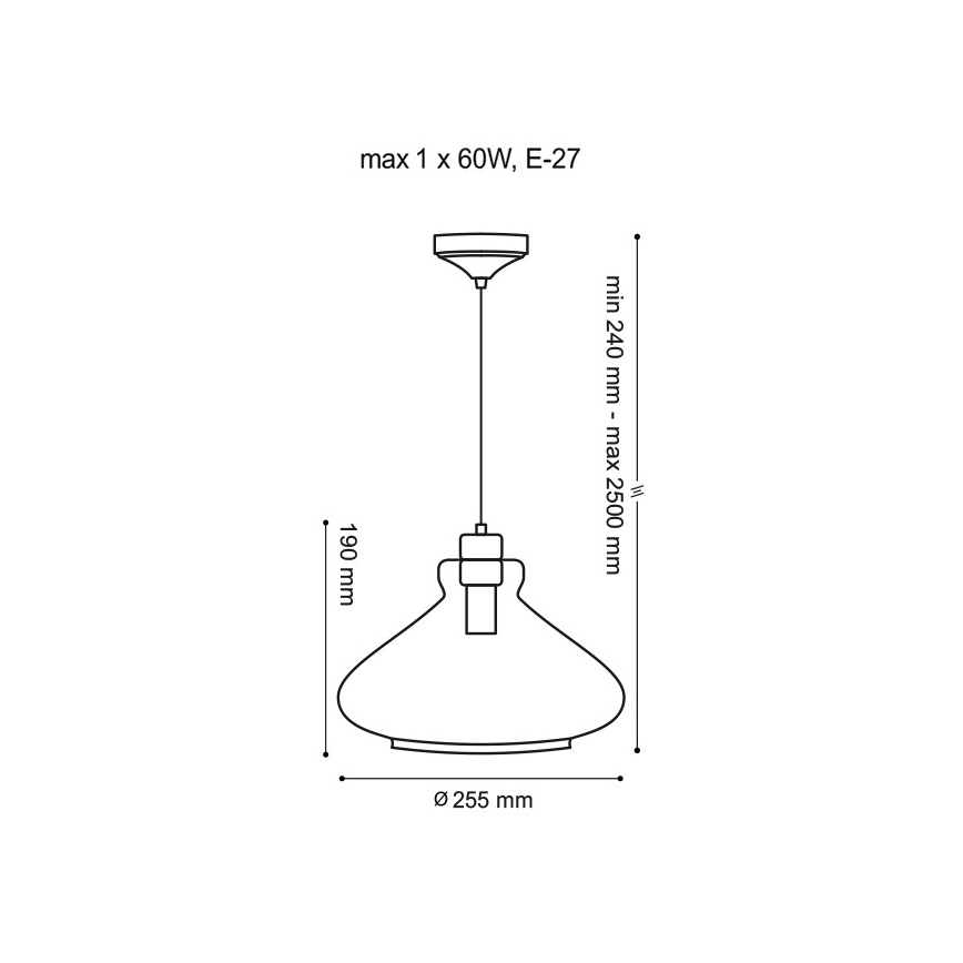Κρεμαστό φωτιστικό οροφής VETRO 1xE27/60W/230V οξιά
