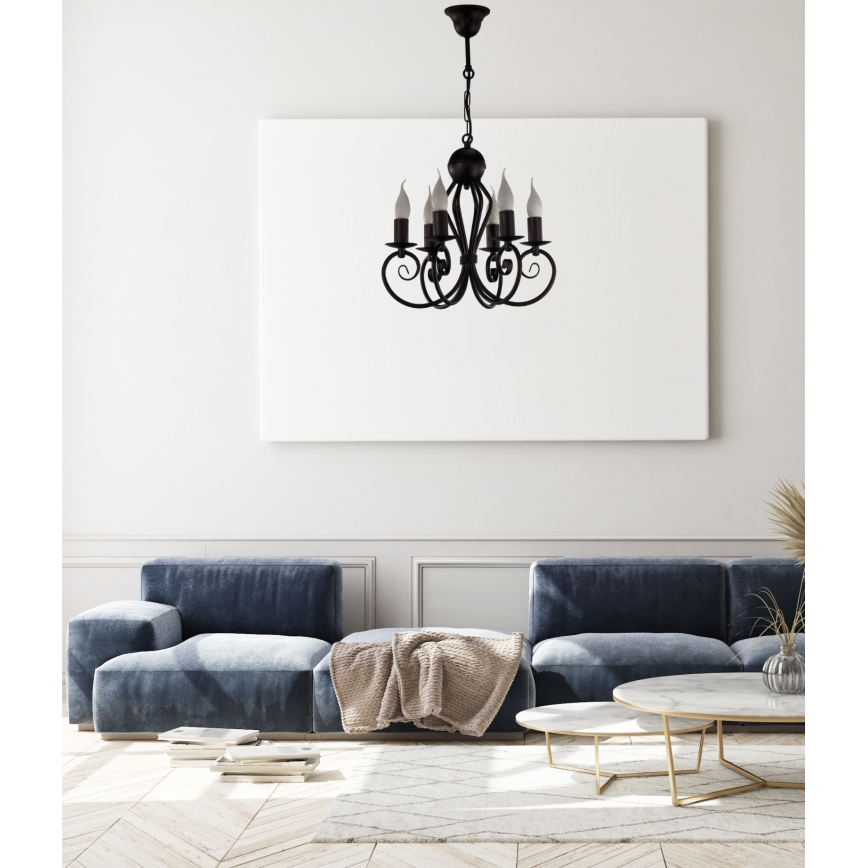 Κρεμαστό φωτιστικό οροφής VINCENT 6xE14/40W/230V