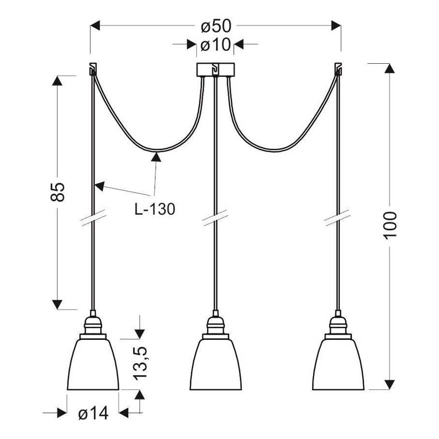 Κρεμαστό φωτιστικό οροφής VOICE 4xE27/40W/230V spider