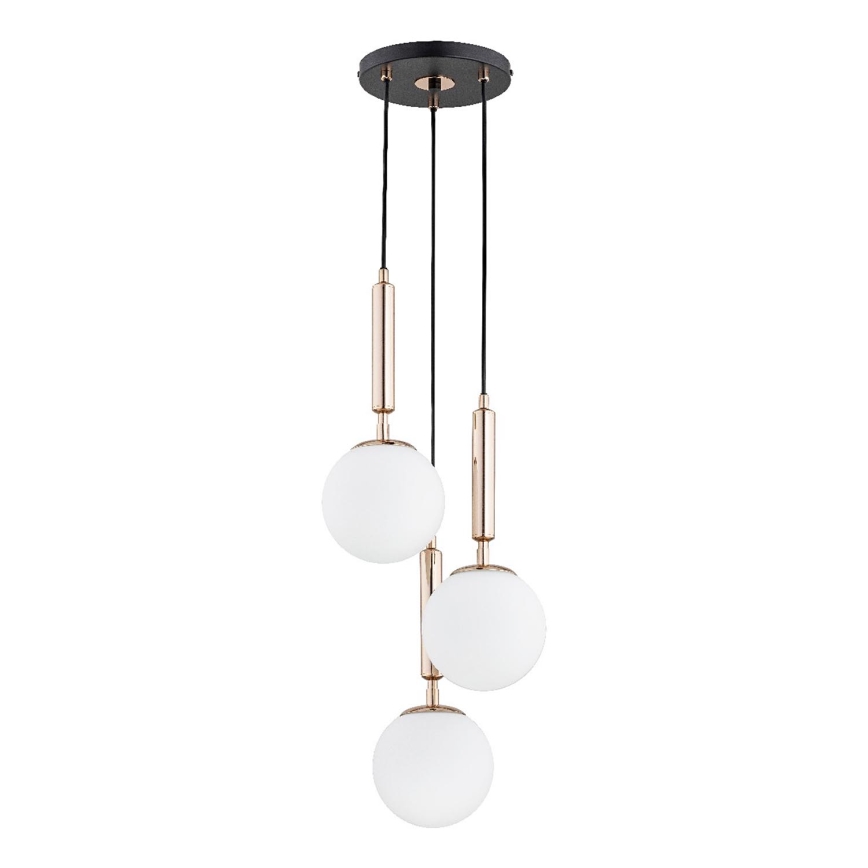 Κρεμαστό φωτιστικό οροφής VOLDA 3xE14/10W/230V διάμετρος 28 cm ορείχαλκος