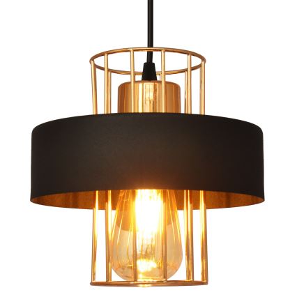 Κρεμαστό φωτιστικό οροφής VOLTA 1xE27/15W/230V μαύρο/χρυσαφί