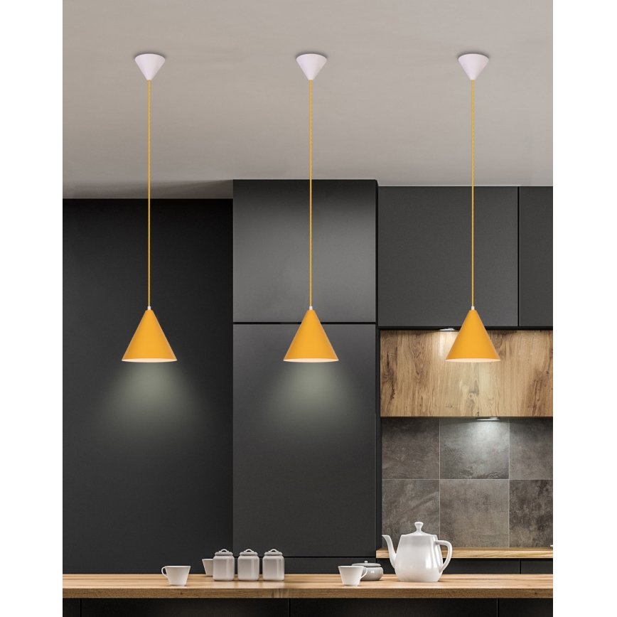 Κρεμαστό φωτιστικό οροφής VOSS 1xE27/40W/230V κίτρινο/λευκό