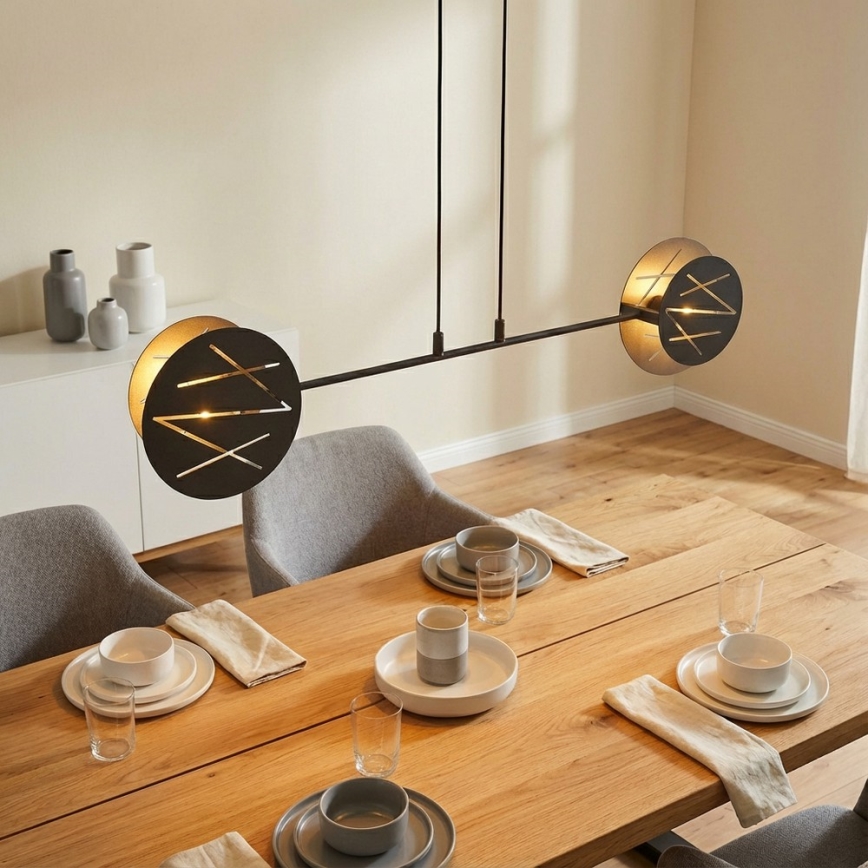 Κρεμαστό φωτιστικό οροφής XOTIC 2xE27/15W/230V μαύρο
