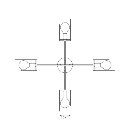 Κρεμαστό φωτιστικό οροφής XOTIC 4xE27/15W/230V μαύρο