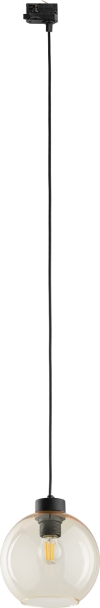 Κρεμαστό φωτιστικό οροφής για σύστημα 3-φασικής ράγας CUBUS 1xE27/15W/230V μαύρο/φιμέ μπεζ