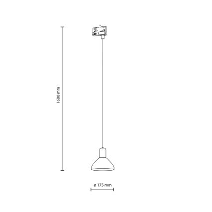 Κρεμαστό φωτιστικό οροφής για σύστημα 3-φασικής ράγας NEO 1xE27/15W/230V μαύρο/φιμέ μαύρο