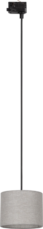 Κρεμαστό φωτιστικό οροφής για σύστημα 3-φασικής ράγας TRACER 1xE27/15W/230V διάμετρος 20 cm μαύρο/γκρι