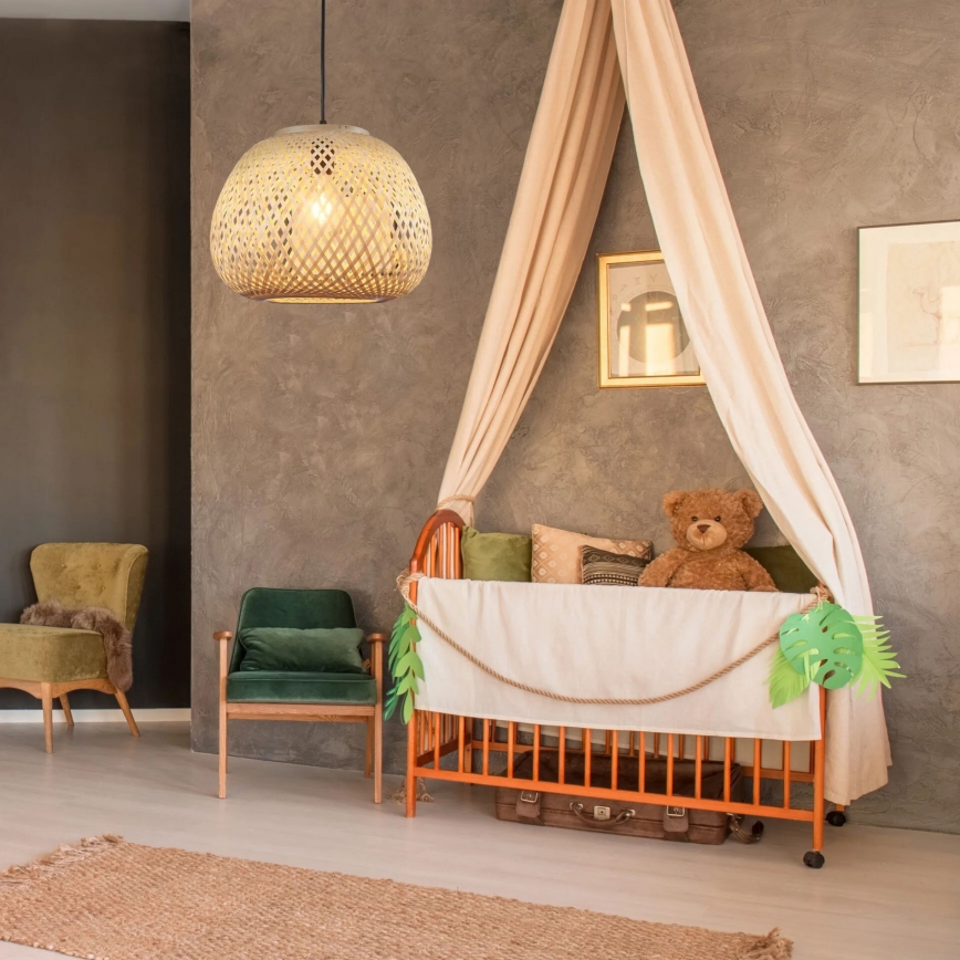 Κρεμαστό φωτιστικό οροφής ZANZIBAR 1xE27/20W/230V διάμετρος 35 cm μπαμπού