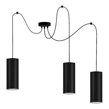Κρεμαστό φωτιστικό οροφής ZIK 3xE27/40W/230V spider μαύρο