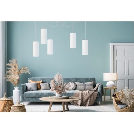 Κρεμαστό φωτιστικό οροφής ZIK 5xE27/40W/230V spider λευκό