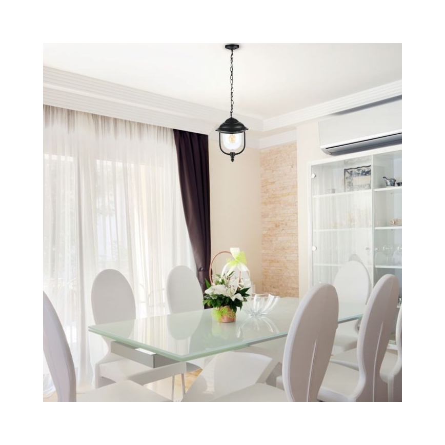 Κρεμαστό φωτιστικό οροφής εξωτερικού χώρου 1xE27/60W/230V IP44 μαύρο