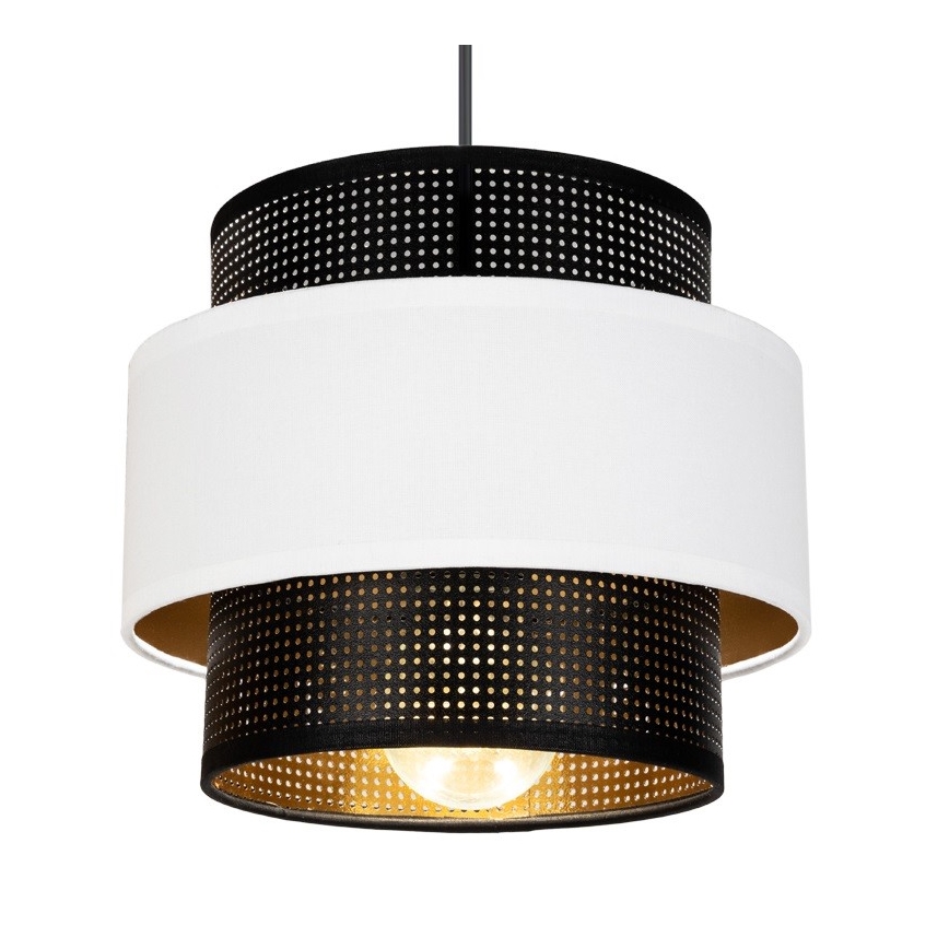 Κρεμαστό φωτιστικό οροφής δίφωτο NESS 2xE27/60W/230V διάμετρος 30 cm μαύρο/λευκό