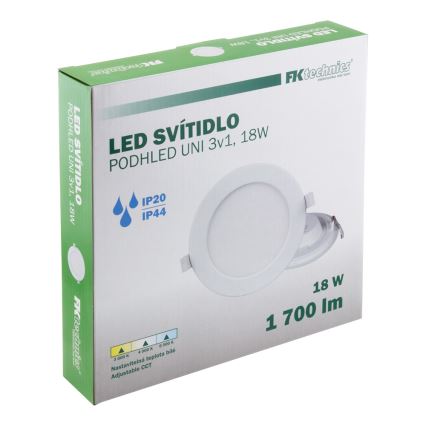 Κρεμαστό φωτιστικό οροφής μπάνιου LED LED/18W/230V 3000/4000/6000K IP44