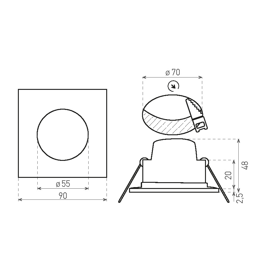 Κρεμαστό φωτιστικό οροφής μπάνιου LED BONO LED/5W/230V 3000K IP65 λευκό