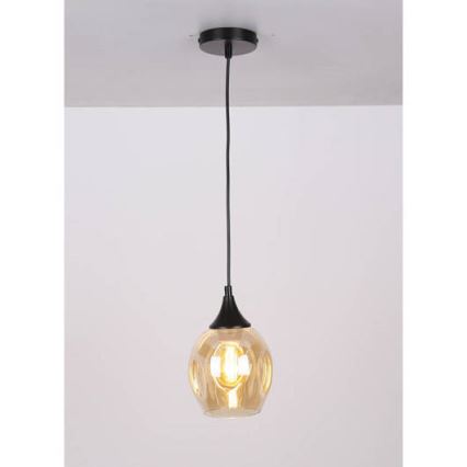 Κρεμαστό φωτιστικό οροφής μονόφωτο ASPA 1xE27/40W/230V μαύρο