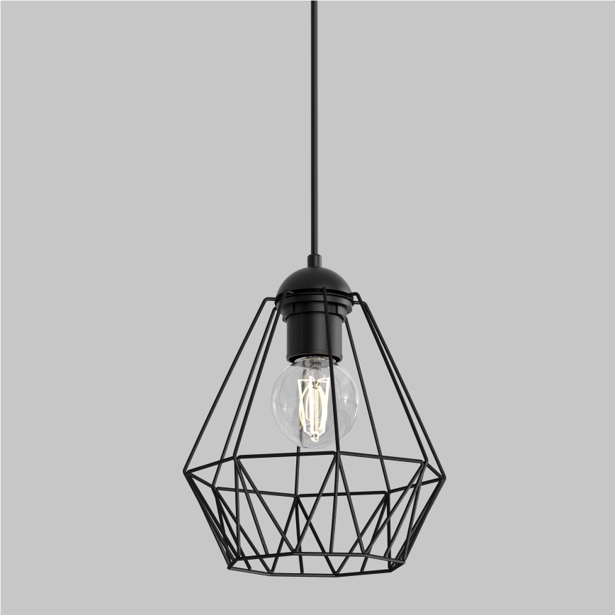 Κρεμαστό φωτιστικό οροφής μονόφωτο BERGEN 1xE27/60W/230V μαύρο