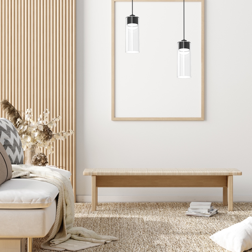 Κρεμαστό φωτιστικό οροφής μονόφωτο CLARISSA 1xGX53/12W/230V μαύρο