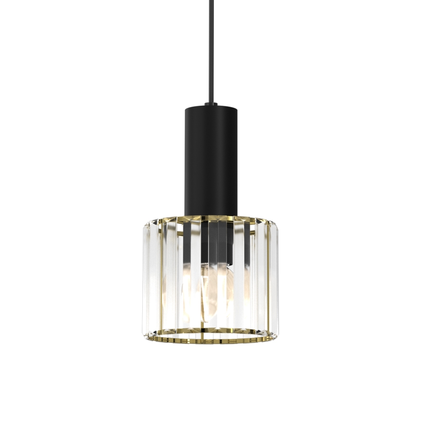 Κρεμαστό φωτιστικό οροφής μονόφωτο CRISTAL 1xE27/60W/230V μαύρο