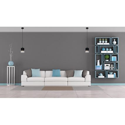 Κρεμαστό φωτιστικό οροφής μονόφωτο FERGIE 1xE27/15W/230V μαύρο