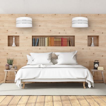 Κρεμαστό φωτιστικό οροφής μονόφωτο HELEN 1xE27/15W/230V διάμετρος 40 cm λευκό