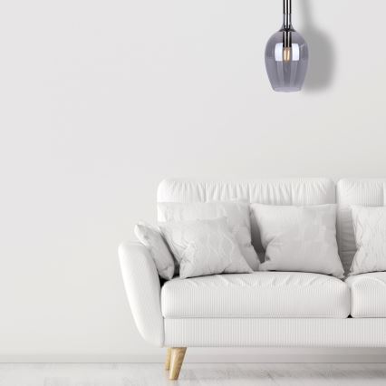 Κρεμαστό φωτιστικό οροφής μονόφωτο LUGANO 1xE14/40W/230V γκρι