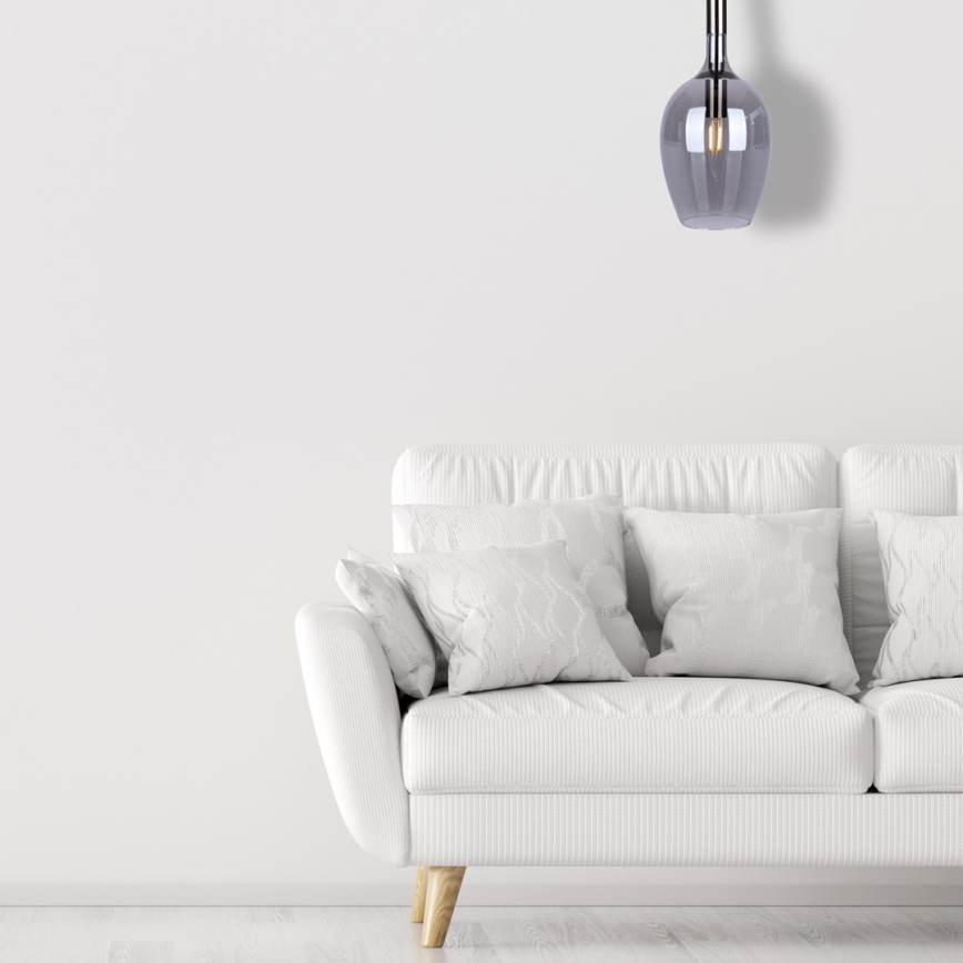 Κρεμαστό φωτιστικό οροφής μονόφωτο LUGANO 1xE14/40W/230V γκρι