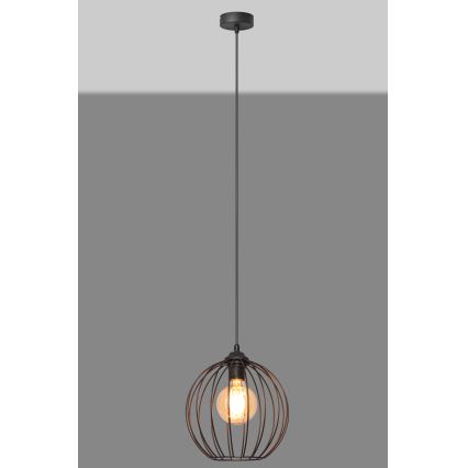 Κρεμαστό φωτιστικό οροφής μονόφωτο MERCURE 1xE27/15W/230V διάμετρος 24 cm μαύρο