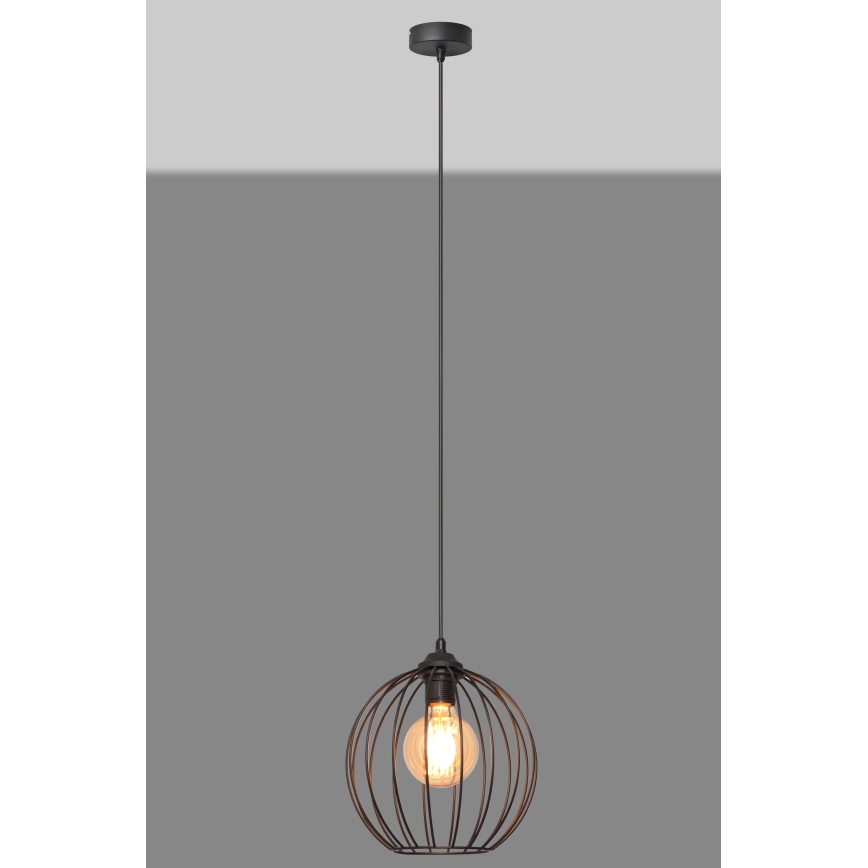 Κρεμαστό φωτιστικό οροφής μονόφωτο MERCURE 1xE27/15W/230V διάμετρος 24 cm μαύρο