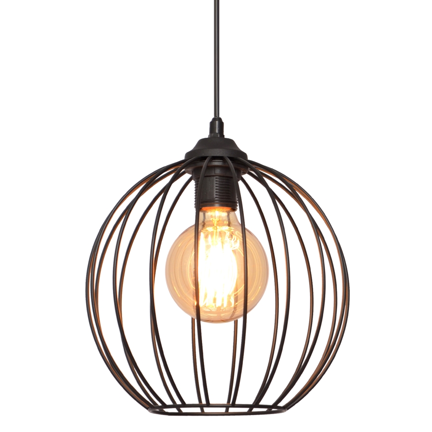 Κρεμαστό φωτιστικό οροφής μονόφωτο MERCURE 1xE27/15W/230V διάμετρος 24 cm μαύρο