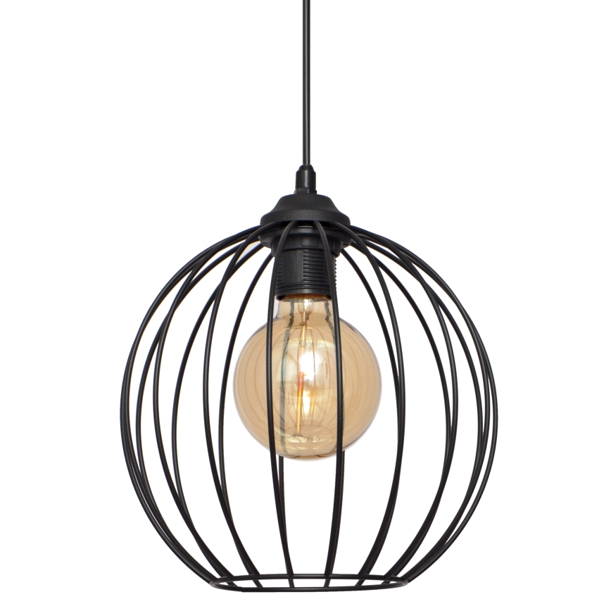 Κρεμαστό φωτιστικό οροφής μονόφωτο MERCURE 1xE27/15W/230V διάμετρος 24 cm μαύρο