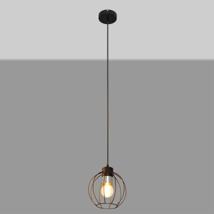 Κρεμαστό φωτιστικό οροφής μονόφωτο STARLIGHT 1xE27/15W/230V μαύρο/ασήμι