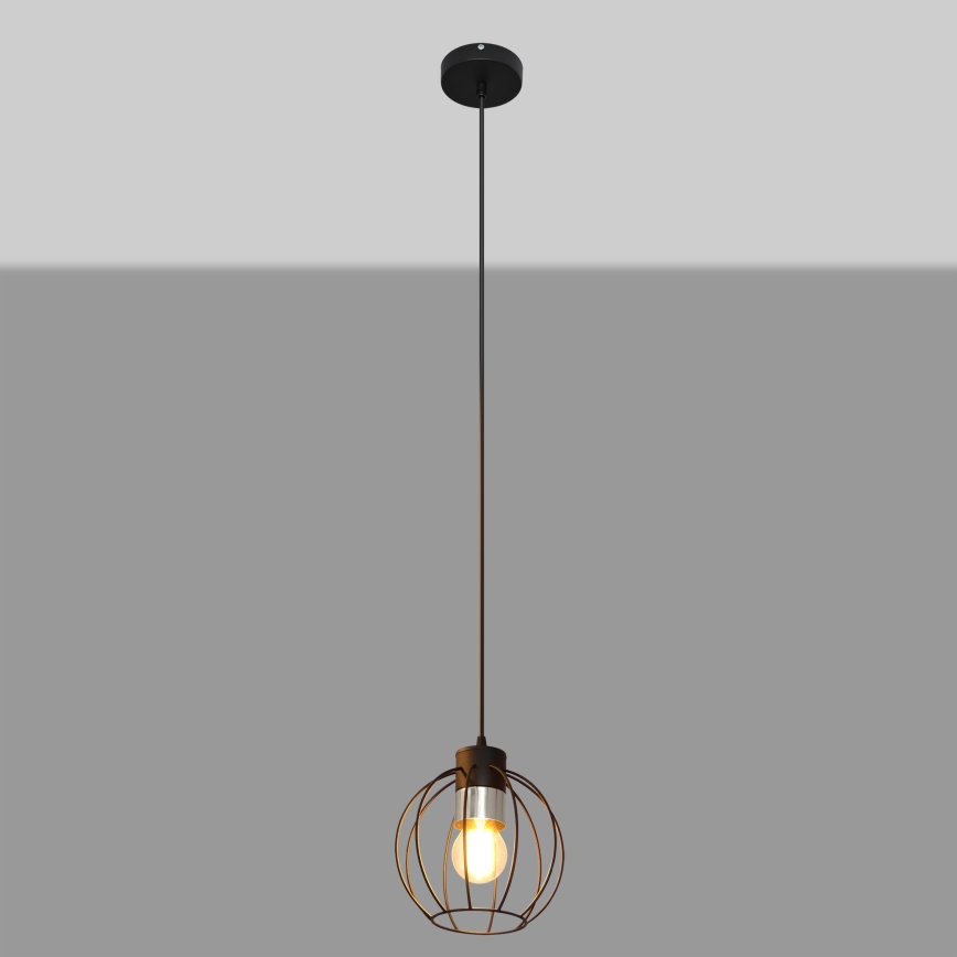 Κρεμαστό φωτιστικό οροφής μονόφωτο STARLIGHT 1xE27/15W/230V μαύρο/ασήμι