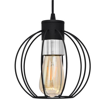 Κρεμαστό φωτιστικό οροφής μονόφωτο STARLIGHT 1xE27/15W/230V μαύρο/ασήμι