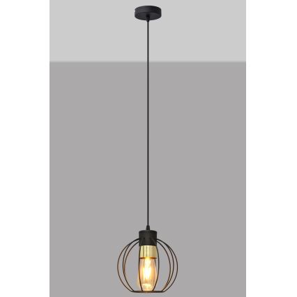 Κρεμαστό φωτιστικό οροφής μονόφωτο STARLIGHT 1xE27/15W/230V μαύρο/χρυσαφί