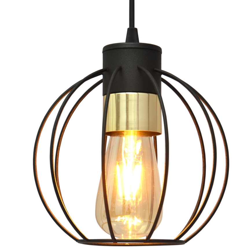 Κρεμαστό φωτιστικό οροφής μονόφωτο STARLIGHT 1xE27/15W/230V μαύρο/χρυσαφί