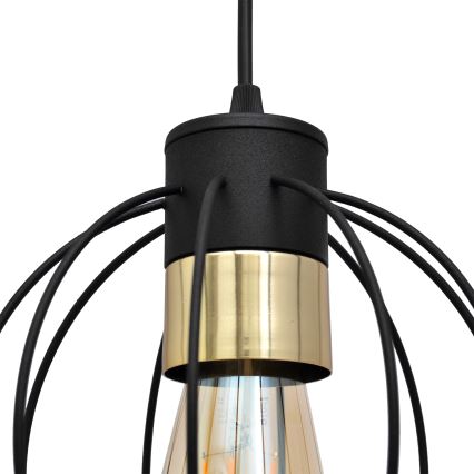 Κρεμαστό φωτιστικό οροφής μονόφωτο STARLIGHT 1xE27/15W/230V μαύρο/χρυσαφί