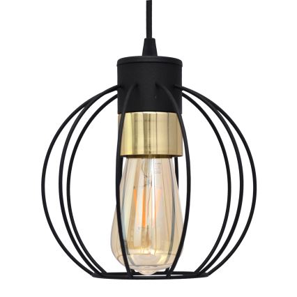 Κρεμαστό φωτιστικό οροφής μονόφωτο STARLIGHT 1xE27/15W/230V μαύρο/χρυσαφί