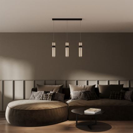 Κρεμαστό LED φωτιστικό σε καλώδιο AMBIENTE 3xLED/6W/230V 3000/4000/6000K μαύρο