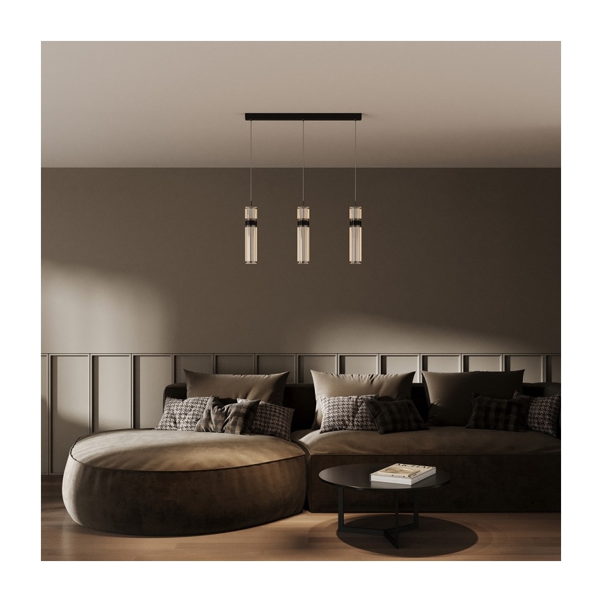 Κρεμαστό LED φωτιστικό σε καλώδιο AMBIENTE 3xLED/6W/230V 3000/4000/6000K μαύρο