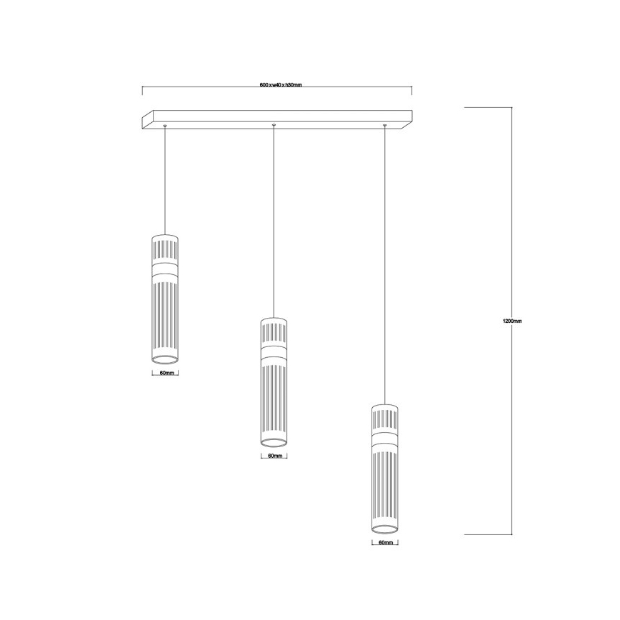 Κρεμαστό LED φωτιστικό σε καλώδιο AMBIENTE 3xLED/6W/230V 3000/4000/6000K μαύρο