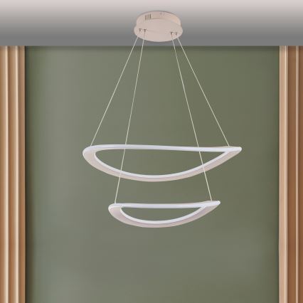 Κρεμαστό LED φωτιστικό σε καλώδιο CASHMERE LED/75W/230V Ø 59,5 εκ., λευκό