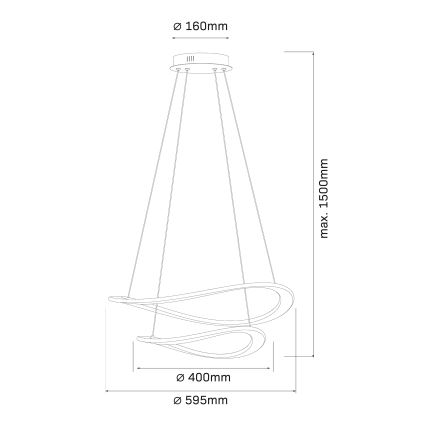 Κρεμαστό LED φωτιστικό σε καλώδιο CASHMERE LED/75W/230V Ø 59,5 εκ., λευκό