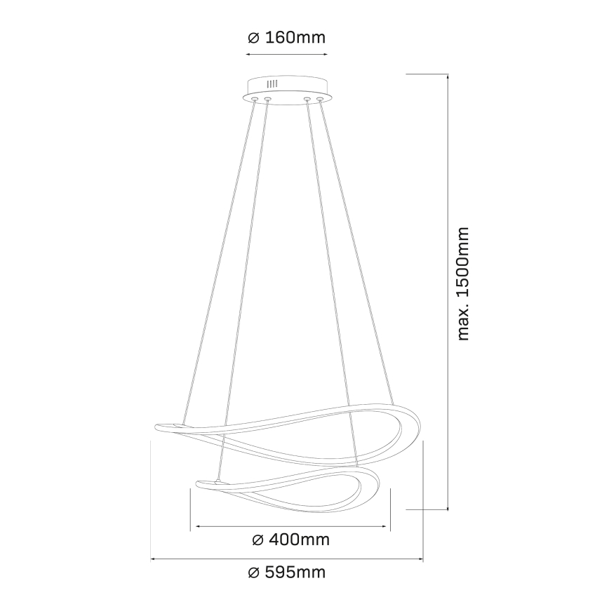 Κρεμαστό LED φωτιστικό σε καλώδιο CASHMERE LED/75W/230V Ø 59,5 εκ., λευκό