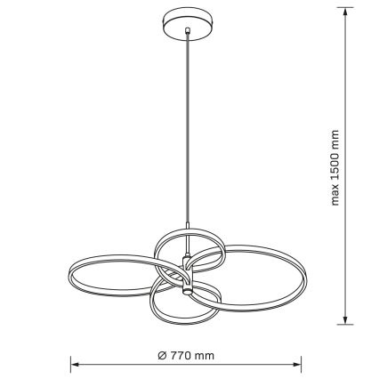 Κρεμαστό LED φωτιστικό σε καλώδιο RIBBON LED/37W/230V 4000K μαύρο
