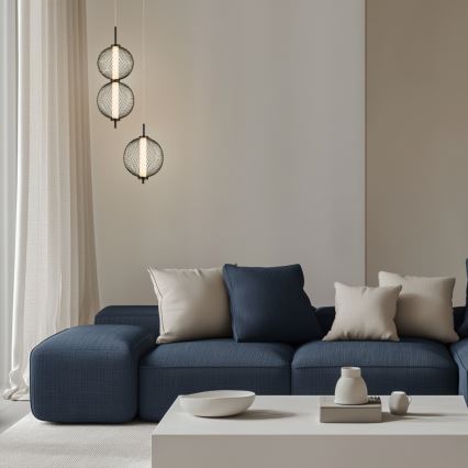 Κρεμαστό LED φωτιστικό PUMA με καλώδιο, LED/10W/230V, Ø 14 cm, μαύρο