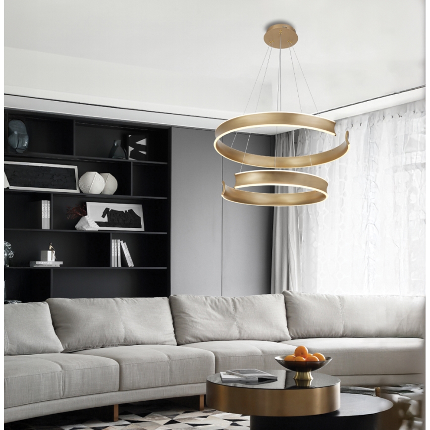Κρεμαστό LED φωτιστικό με καλώδιο MARLEN LED/84W/230V, χρυσό