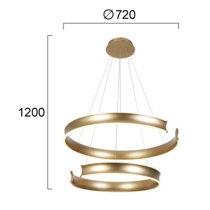 Κρεμαστό LED φωτιστικό με καλώδιο MARLEN LED/84W/230V, χρυσό