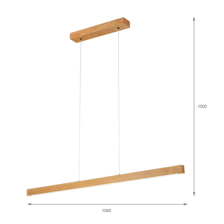 Κρεμαστό LED φωτιστικό με καλώδιο VERDE LED/18W/230V 3000K 106 cm δρυς