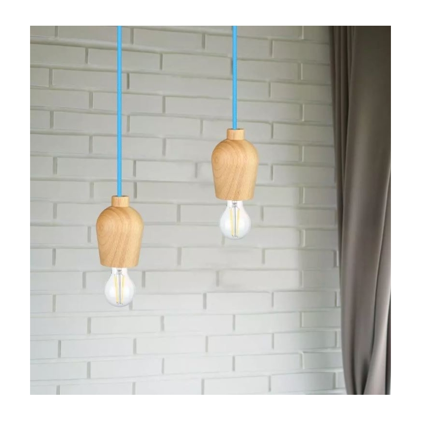 Κρεμαστό πολύφωτο 1xE27/60W/230V μπλε