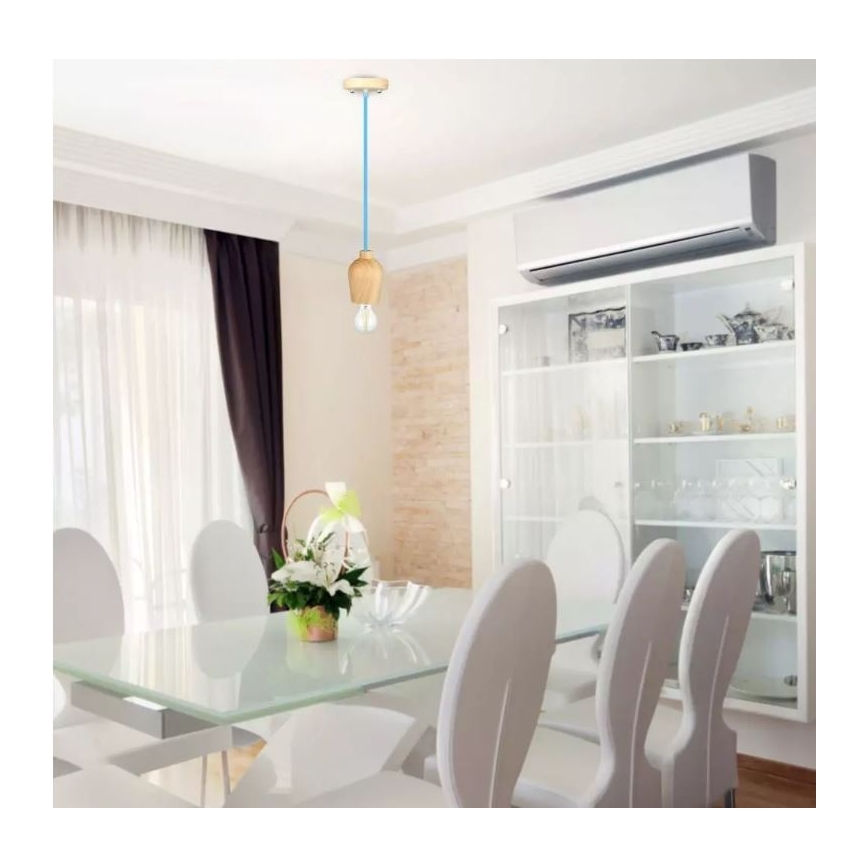 Κρεμαστό πολύφωτο 1xE27/60W/230V μπλε